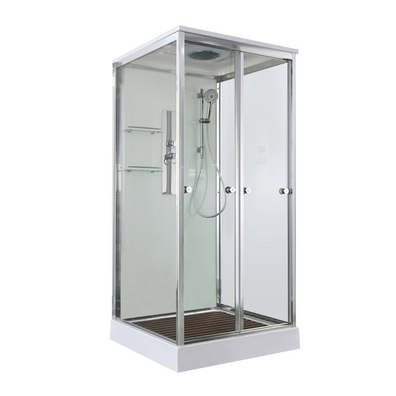 Душевая кабина Avacan 80x80 см V2080, хром/прозрачное (безсиликоновая сборка) фото 