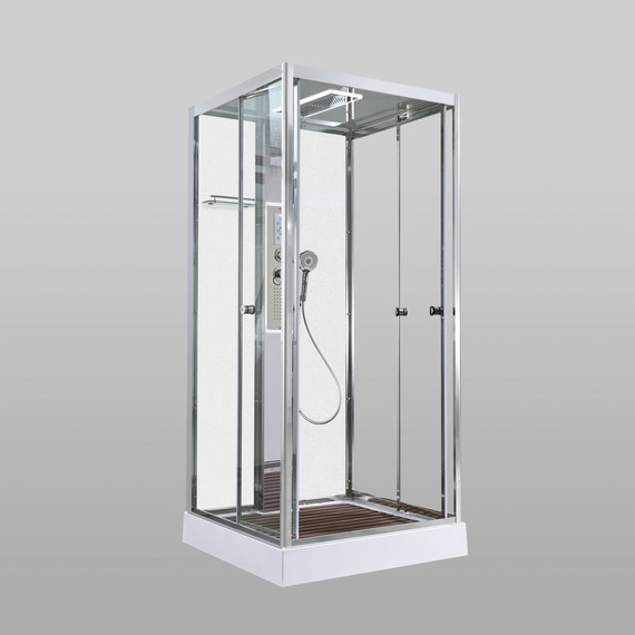 Гидробокс Avacan 100x100 см Z1910LEDMT, хром/прозрачное (безсиликоновая сборка) -  Гидробокс Avacan 100x100 см Z1910LEDMT, хром/прозрачное (безсиликоновая сборка) фото