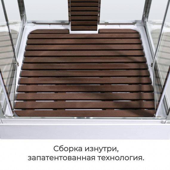 Душевая кабина Avacan 100x100 см Z1910MT, хром/прозрачное (безсиликоновая сборка) фото 3