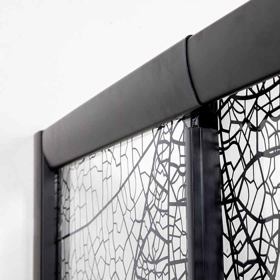 Душевое ограждение Avacan (100-110)х(100-110) см KB100, чёрный/узор фото 7