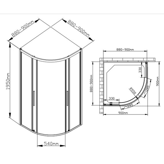 Душевое ограждение Avacan 90х90 см HC90, хром/прозрачное фото 8