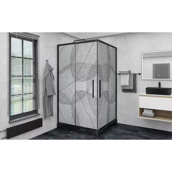 Душевое ограждение Avacan (100-110)х(100-110) см KB100MT, чёрный/матовое фото 3