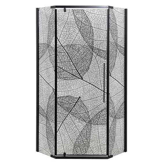 Душевое ограждение Avacan 100х100 см PB100, чёрный/узор фото 2