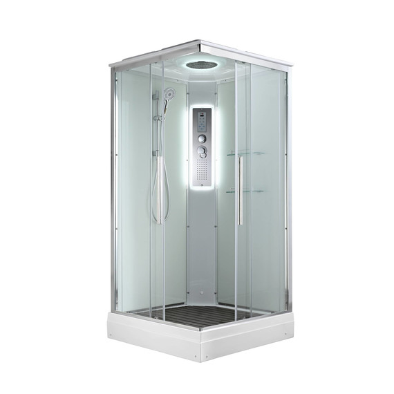 Гидробокс Avacan 90x90 см K2090LED, хром/прозрачное (безсиликоновая сборка) -  Гидробокс Avacan 90x90 см K2090LED, хром/прозрачное (безсиликоновая сборка) фото