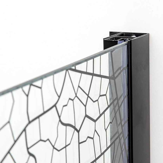 Душевое ограждение Avacan 100х100 см PB100, чёрный/узор фото 6