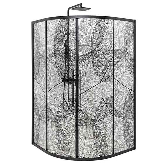 Душевое ограждение Avacan 90х90 см HB90, чёрный/узор фото 4