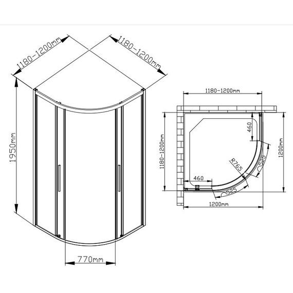 Душевое ограждение Avacan 120х120 см HB120, чёрный/узор фото 10