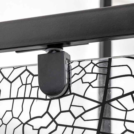 Душевое ограждение Avacan 100х100 см PB100, чёрный/узор фото 8