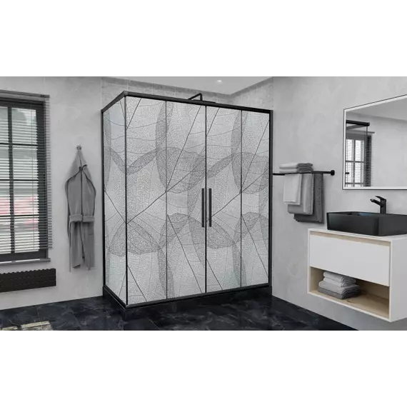 Душевое ограждение Avacan (170-190)х80 см FB2-170-SB80MT, чёрный/матовое фото 3