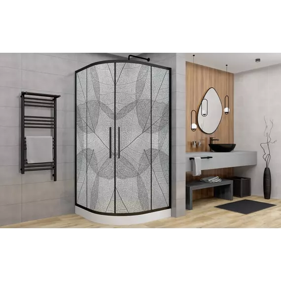 Душевое ограждение Avacan 80х80 см HB80MT, чёрный/матовое фото 2
