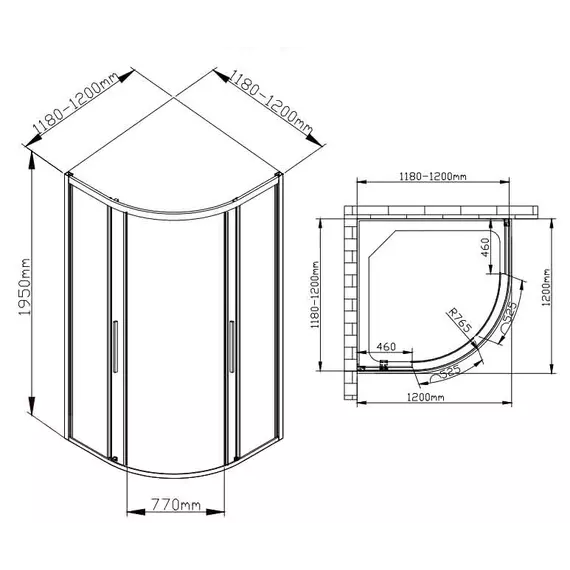 Душевое ограждение Avacan 120х120 см HB120MT, чёрный/матовое фото 11