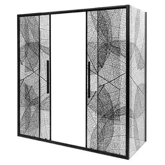 Душевое ограждение Avacan (190-210)х80 см FB2-190-SB80, чёрный/узор фото 3