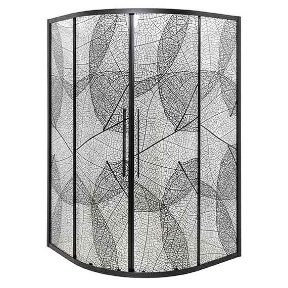 Душевое ограждение Avacan 100х100 см HB100, чёрный/узор фото 2