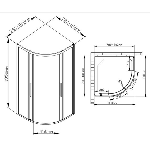 Душевое ограждение Avacan 80х80 см HC80, хром/прозрачное фото 10
