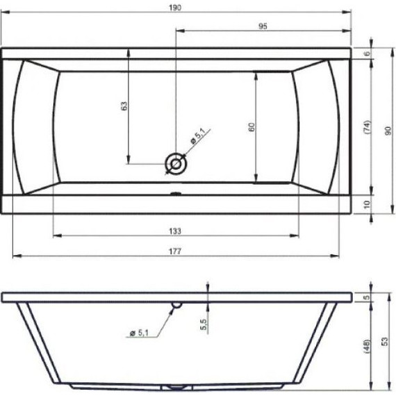 Ванна акриловая Riho JULIA 190x90 см BA6900500000000, Размер - мм: 1900х900 фото 6