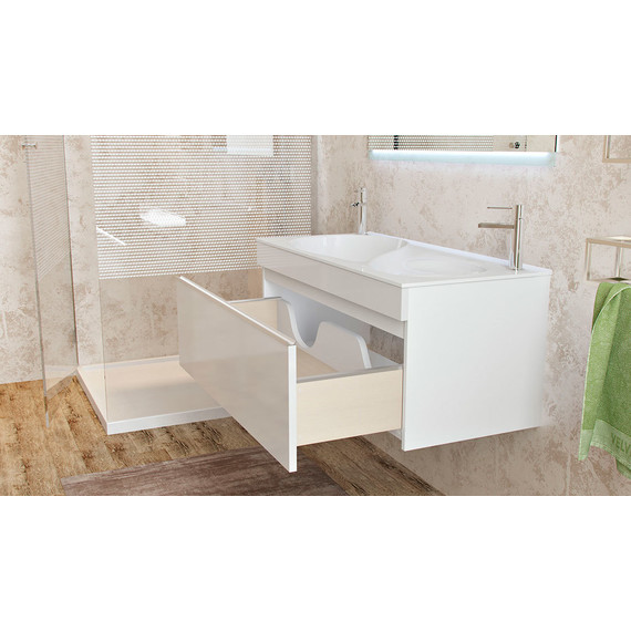 Тумба подвесная с раковиной Velvex Otto 100 см tpOTT.100-21.11, белый - 4 Тумба подвесная с раковиной Velvex Otto 100 см tpOTT.100-21.11, белый фото 4