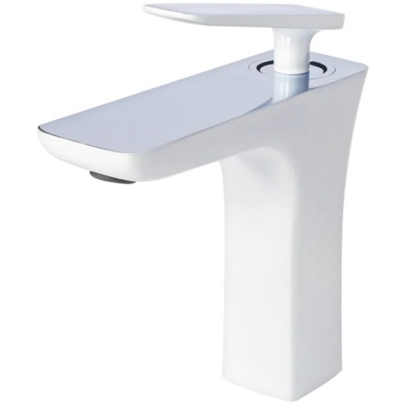 Смеситель для раковины Grocenberg GB1001N-WC, белый хром фото 