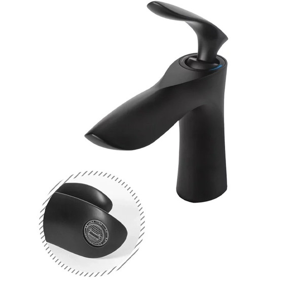 Смеситель для раковины Grocenberg GB2001BL, чёрный матовый фото 3