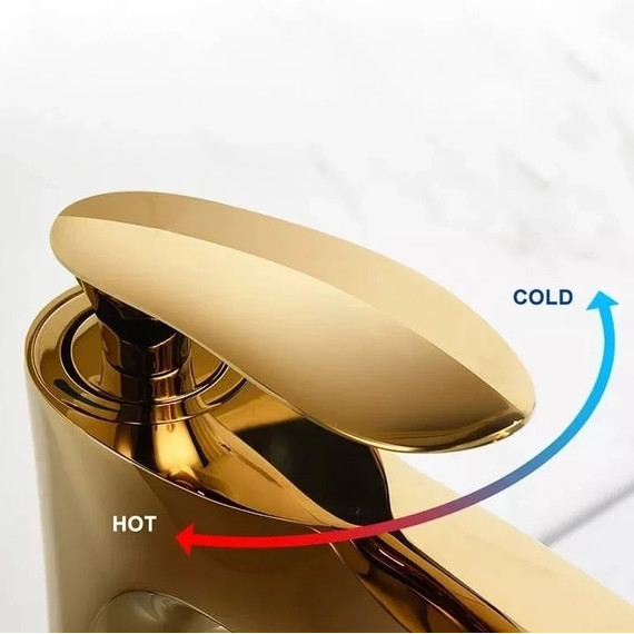 Смеситель для раковины Grocenberg GB2001GO, золото фото 5