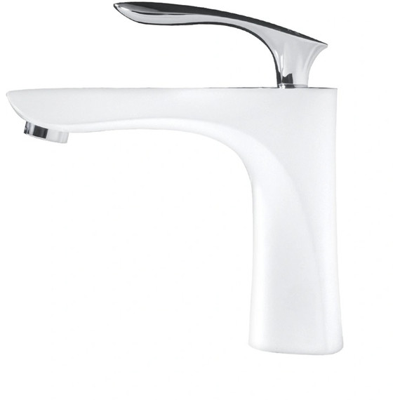 Смеситель для раковины Grocenberg GB2001WC, белый хром фото 2