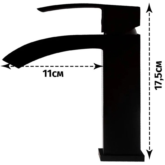 Смеситель для раковины Grocenberg GB2007BL, чёрный матовый фото 5