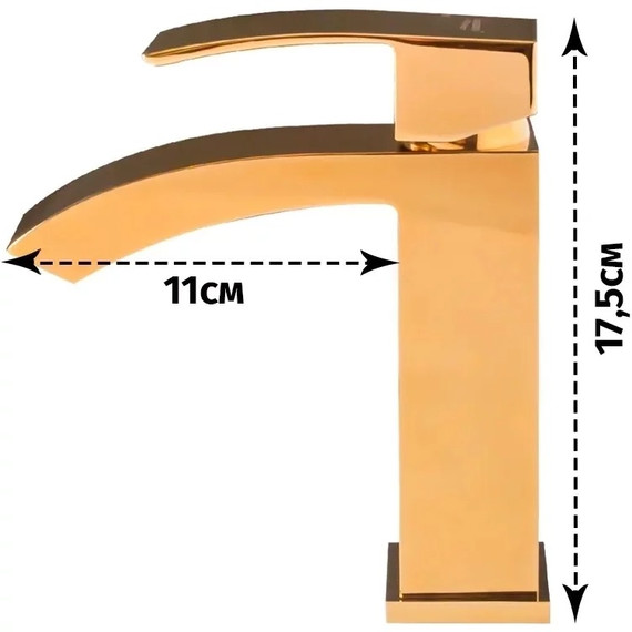 Смеситель для раковины Grocenberg GB2007GO, золото фото 4