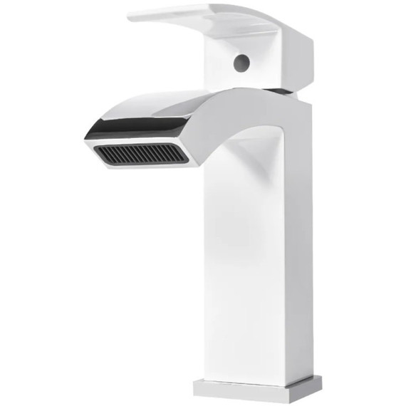 Смеситель для раковины Grocenberg GB2007WC, белый хром фото 3