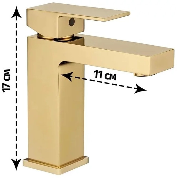 Смеситель для раковины Grocenberg GB2008GO, золото фото 4