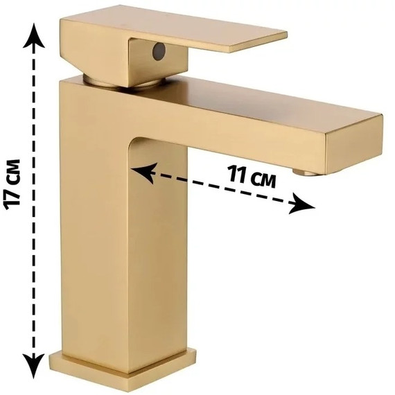 Смеситель для раковины Grocenberg GB2008MG, матовое золото фото 4
