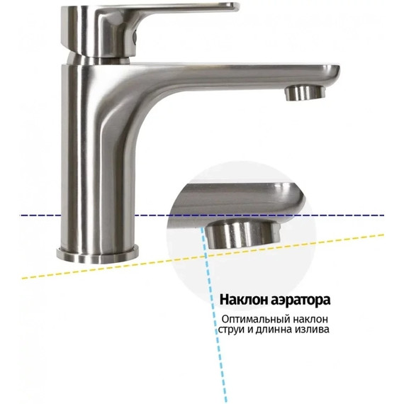 Смеситель для раковины Grocenberg GB2009NK, никель фото 3