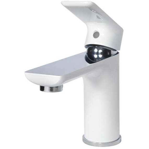 Смеситель для раковины Grocenberg GB2009WC, белый хром фото 3