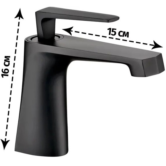 Смеситель для раковины Grocenberg GB2025BL, чёрный матовый фото 5