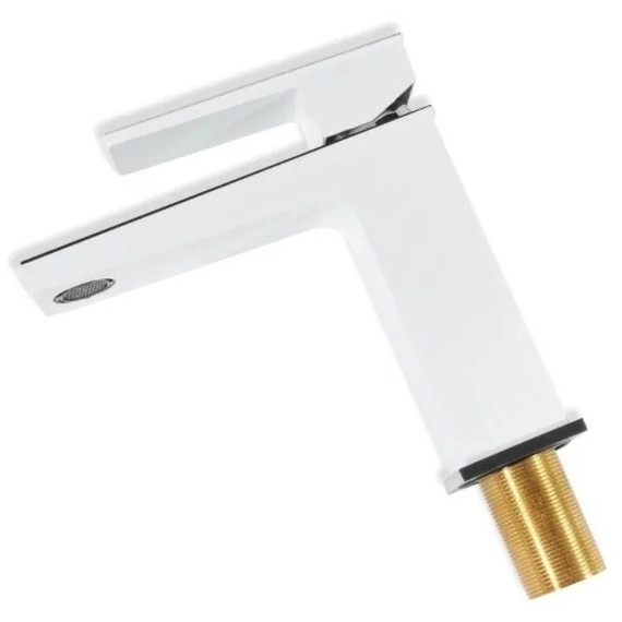 Смеситель для раковины Grocenberg GB2088WC, белый хром фото 3