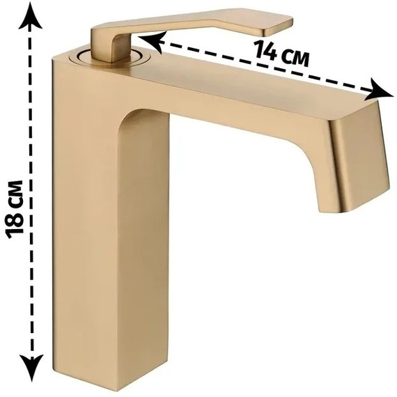 Смеситель для раковины Grocenberg GB2090MG, матовое золото фото 5
