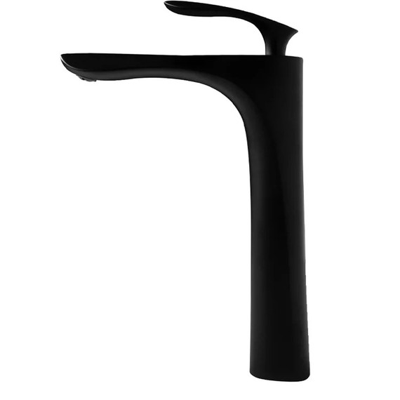 Смеситель для умывальника высокий Grocenberg GB3001BL, чёрный матовый фото 4