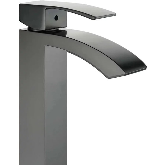 Смеситель для умывальника высокий Grocenberg GB3007BG, графит фото 3