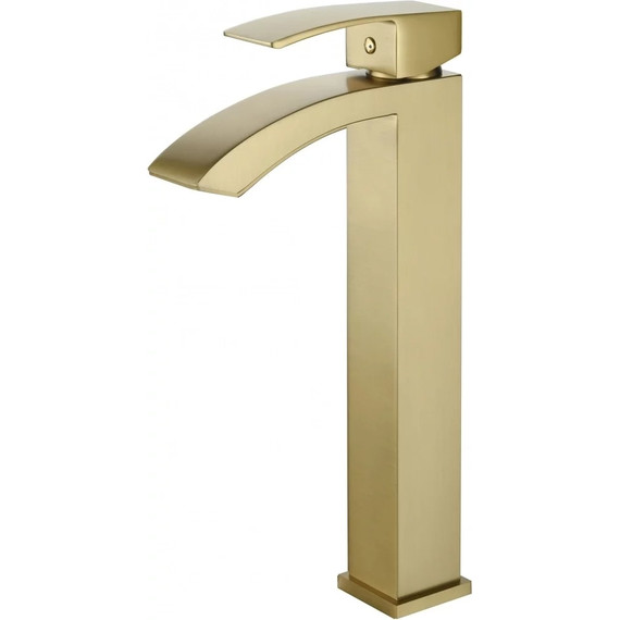Смеситель для умывальника высокий Grocenberg GB3007MG, матовое золото фото 3