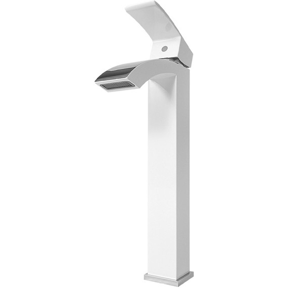 Смеситель для умывальника высокий Grocenberg GB3007WC, белый хром фото 2