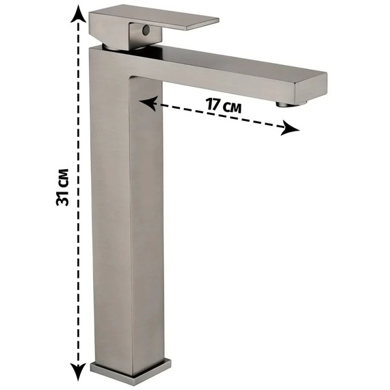 Смеситель для умывальника высокий Grocenberg GB3008BG, графит фото 5