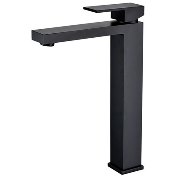 Смеситель для умывальника высокий Grocenberg GB3008BL, чёрный матовый фото 3