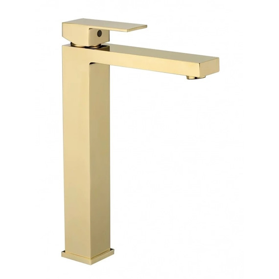 Смеситель для умывальника высокий Grocenberg GB3008GO, золото фото 3