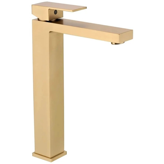 Смеситель для умывальника высокий Grocenberg GB3008MG, матовое золото фото 4