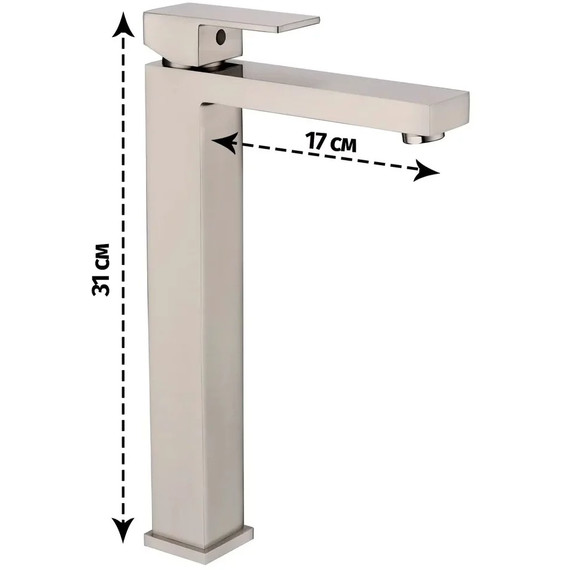 Смеситель для умывальника высокий Grocenberg GB3008NK, никель фото 5