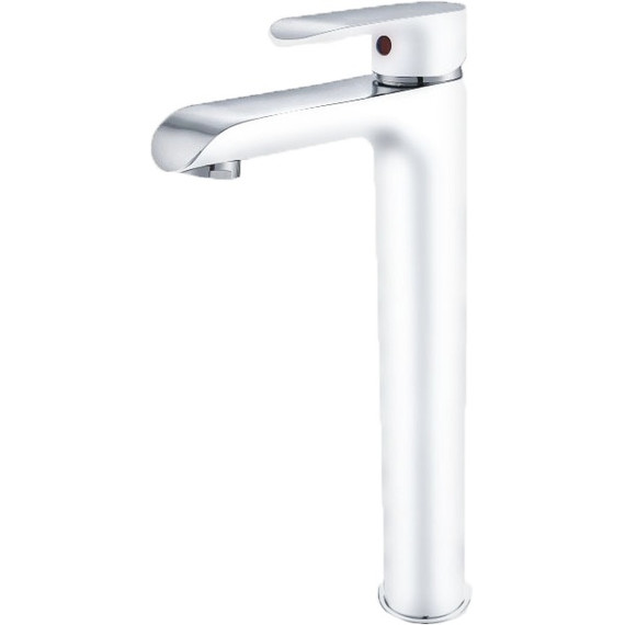 Смеситель для умывальника высокий Grocenberg GB3010WC, белый хром фото 2