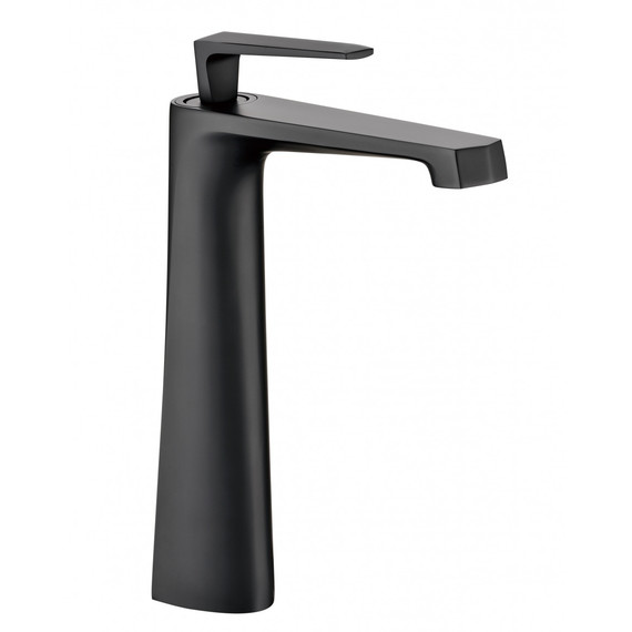 Смеситель для умывальника высокий Grocenberg GB3025BL, чёрный матовый фото 