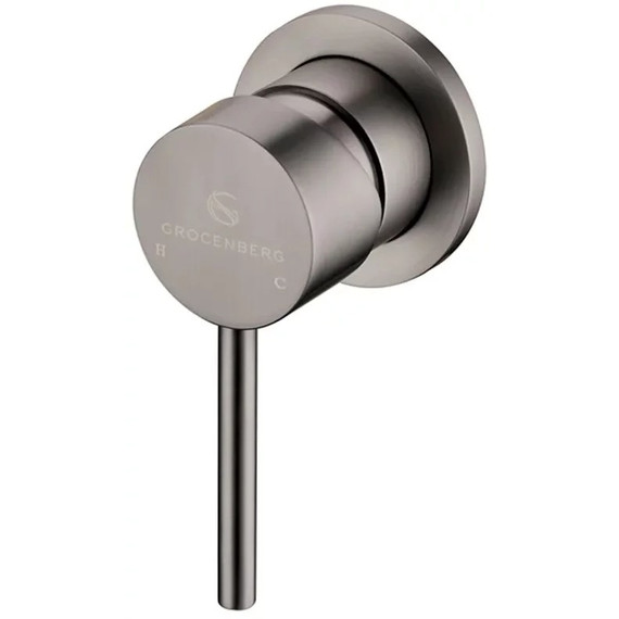 Смеситель для раковины настенный Grocenberg GB511BG (со скрытой частью) графит фото 3