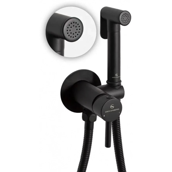 Набор для гигиенического душа Grocenberg GB001BL (со скрытой частью) чёрный матовый - 3 Набор для гигиенического душа Grocenberg GB001BL (со скрытой частью) чёрный матовый фото 3