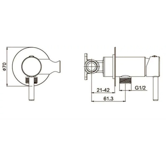 Набор для гигиенического душа Grocenberg GB001BR (со скрытой частью) бронза - 6 Набор для гигиенического душа Grocenberg GB001BR (со скрытой частью) бронза фото 6