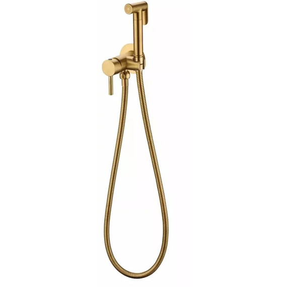 Набор для гигиенического душа Grocenberg GB001GL (со скрытой частью) золотой брашированный -  Набор для гигиенического душа Grocenberg GB001GL (со скрытой частью) золотой брашированный фото