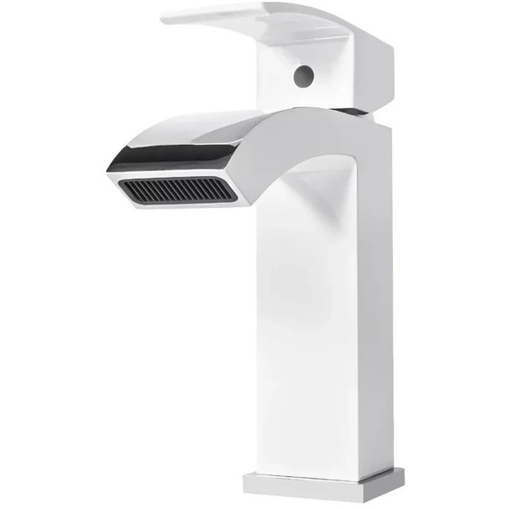 Набор смесителей 3 в 1 для ванны с коротким изливом Grocenberg GB1007WC, белый хром фото 5